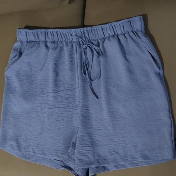 Just Be High Waist Blue Shorts - Picture 1 of 7